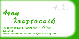 aron kosztocsik business card